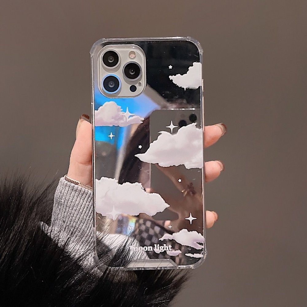 NEW iPhone 13/12/Pro/Max Clouds Mirror Phone Case - Picture 2 of 9